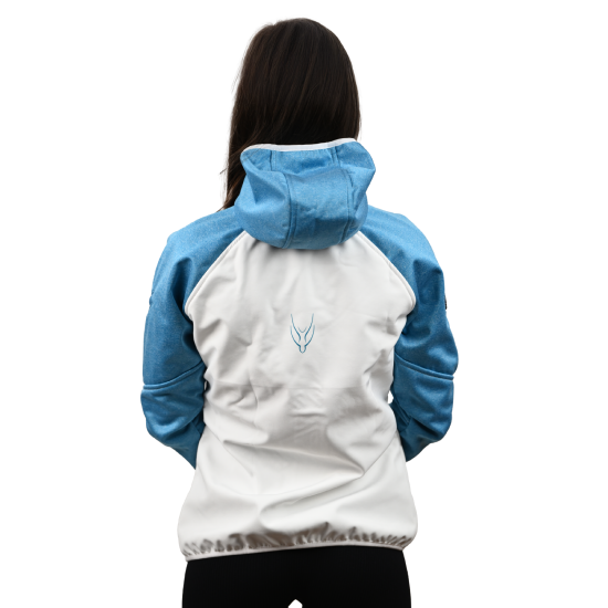 Softshell Jacket Woman White/Blue [Hood]