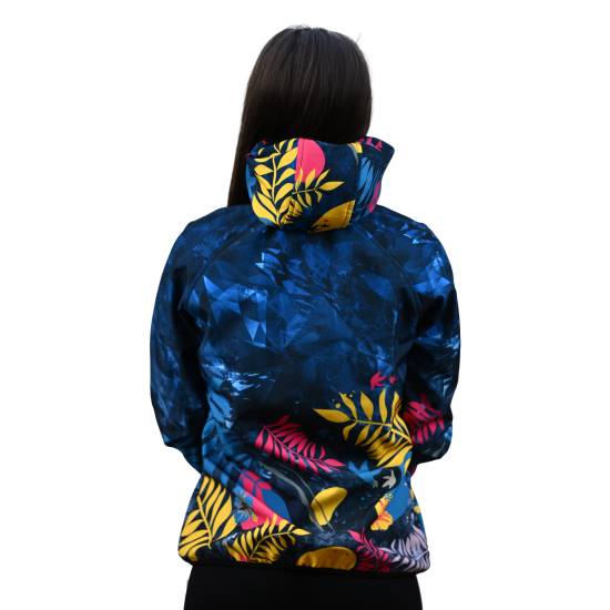 Printed Softshell Jacket Woman Flower [Hood]