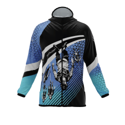 Intrudair ® [Pre-Order] Old-Blue Printed Softshell Jacket [Hood]