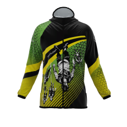Intrudair ® [Pre-Order] Old-Green-Yellow Printed Softshell Jacket [Hood]