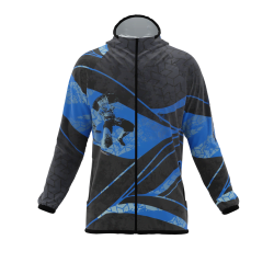 Intrudair ® [Pre-Order] XRW-Blue Printed Softshell Jacket [Hood]