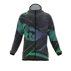 Intrudair ® [Pre-Order] XRW-Green-Purple Printed Softshell Jacket [Hood]