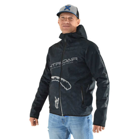 Printed Softshell Jacket Black [Hood]