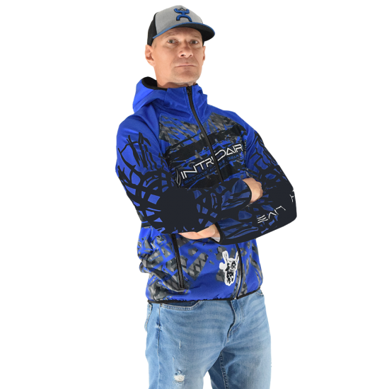 Printed Softshell Jacket Blue [Hood]