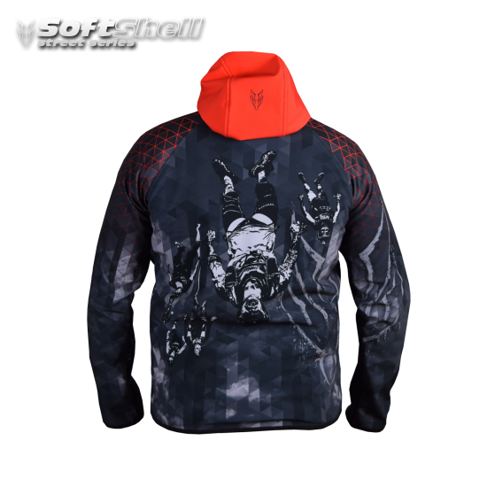Softshell Jacket Red Printed [Hood]